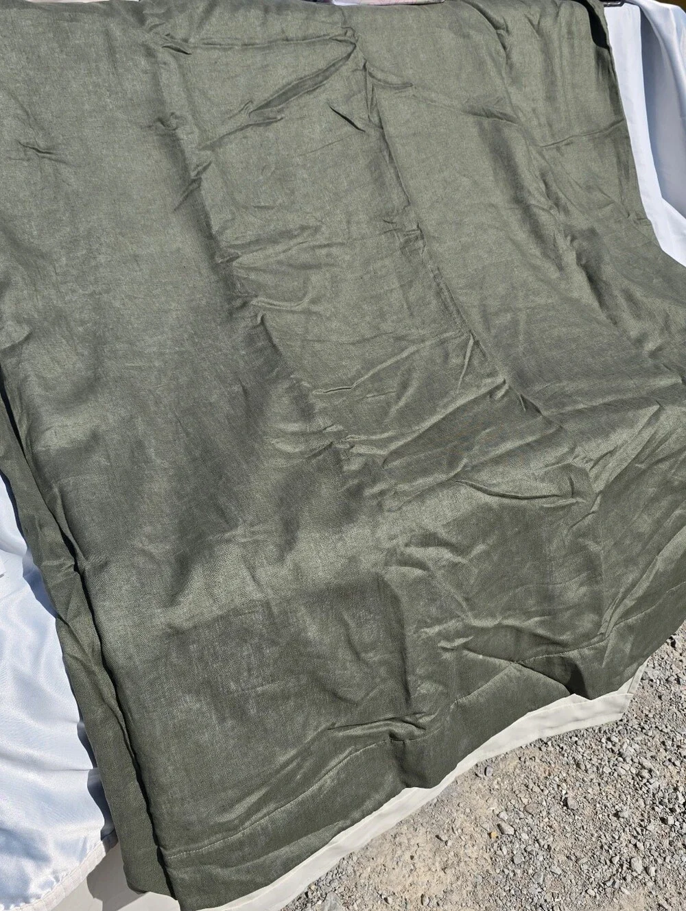 Quince 96x108 European Linen Room Darkening Curtain Panel Hunter Green 96